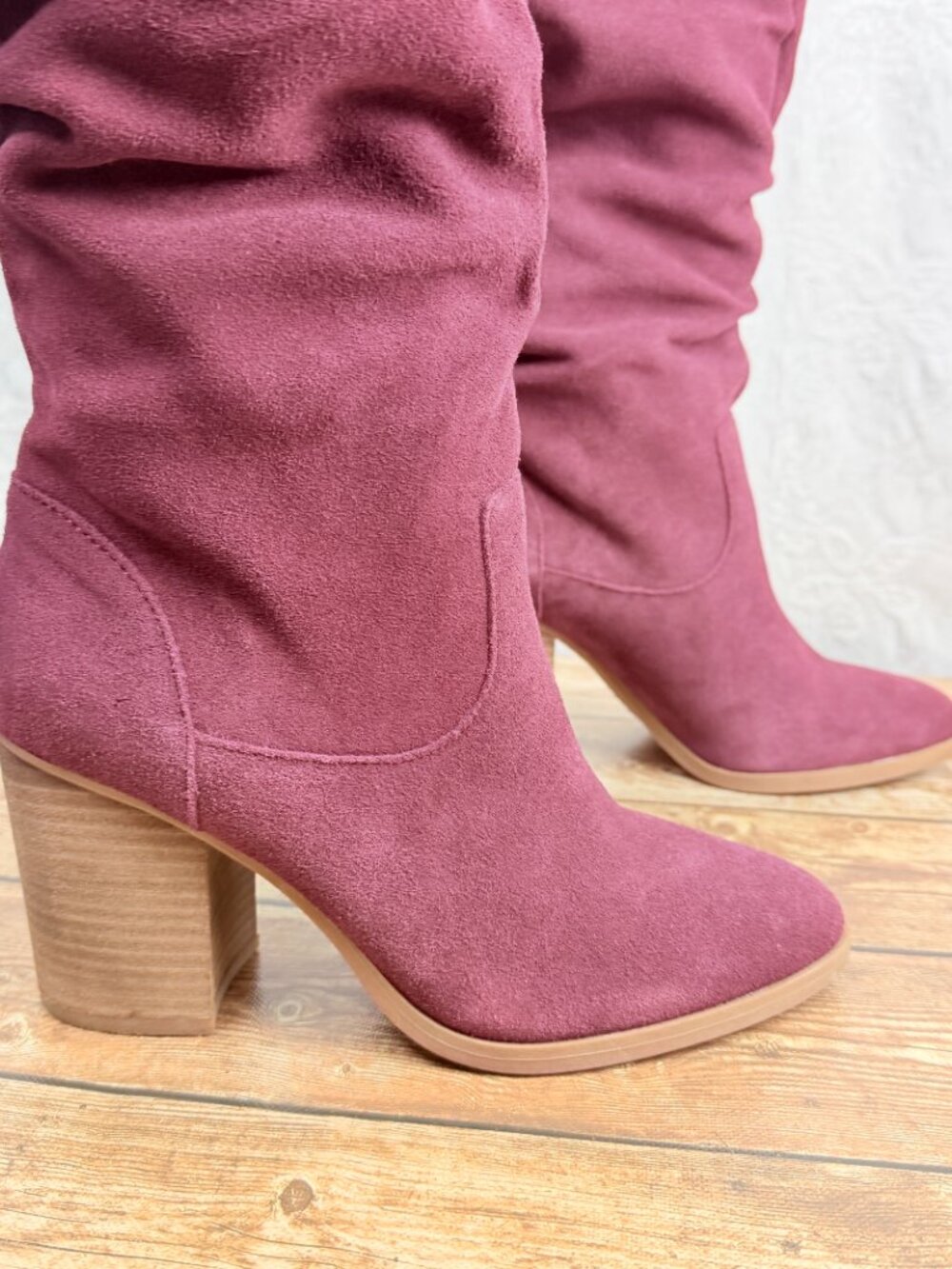 Nine West Burgundy Slouch Tall Heeled Boots Size 9 Title: Nine West Women's - Picture 3 of 12